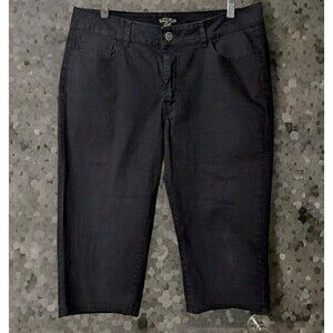 Riders by Lee Womens Black Comfort Waist Mid Rise Jean Capris Size 16M